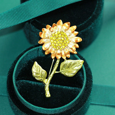 Sunflower flower brooch