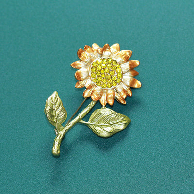 Sunflower flower brooch