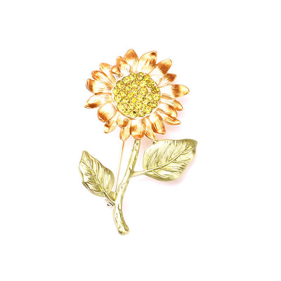 Sunflower flower brooch