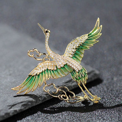 Lucky Cloud Crane Brooch