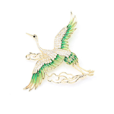 Lucky Cloud Crane Brooch