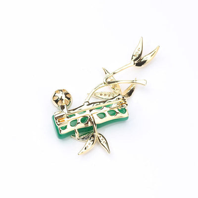 Pearl Bamboo Natural Agate Brooch