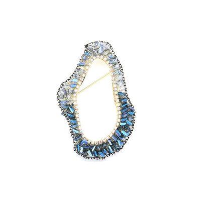 Irregular shape natural crystal brooch