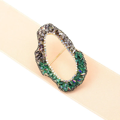 Irregular shape natural crystal brooch