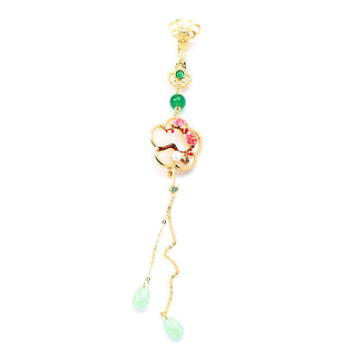 Natural shell tassel brooch