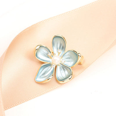 Begonia Flower Natural Freshwater Pearl Brooch