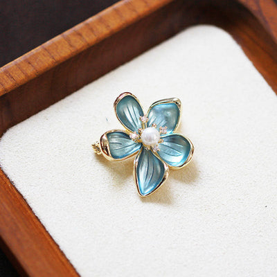 Begonia Flower Natural Freshwater Pearl Brooch