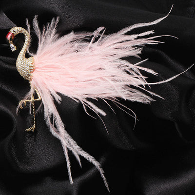 Elegant flamingo brooch