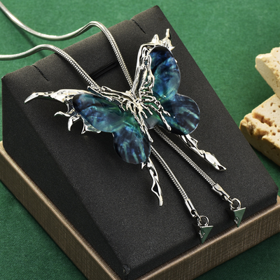 Adjustable Butterfly Tassel Necklace