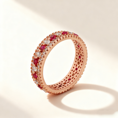 Rose Gold Pavé Crystal Ring