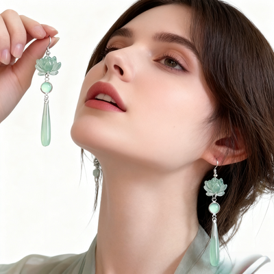 Lotus Agate Earrings