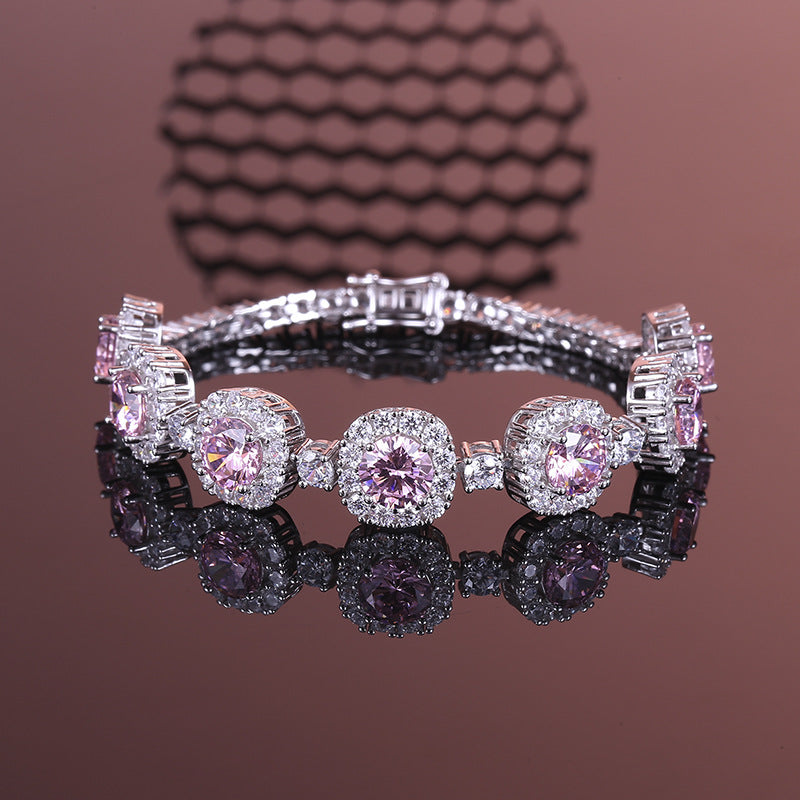Exquisite natural pink diamond bracelet