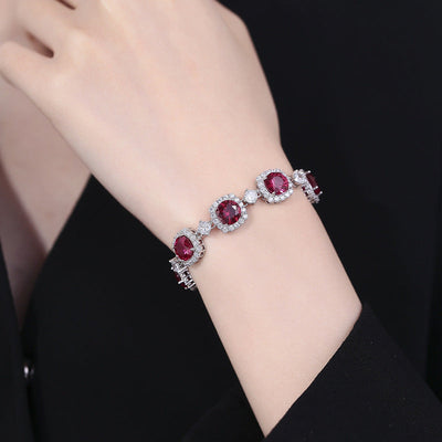 Round inlaid natural diamond bracelet