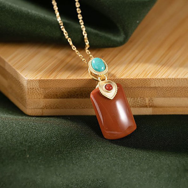 Geometric • Agate Pendant Necklace