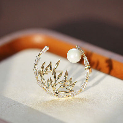 Garland Bamboo Natural Freshwater Pearl Brooch
