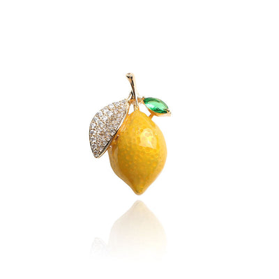 Yellow Lemon Fruit Brooch
