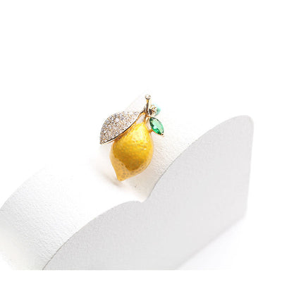 Yellow Lemon Fruit Brooch