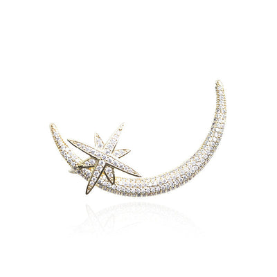 Star and moon brooch