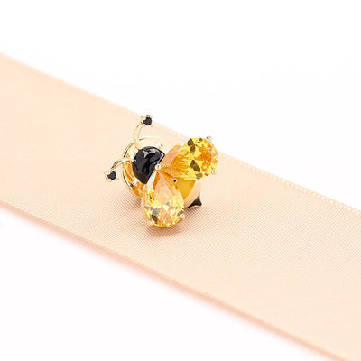 Little Bee Natural Crystal Brooch