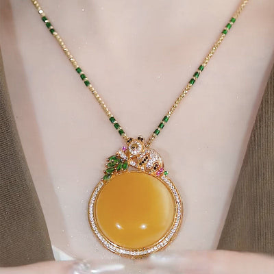 Panda natural beeswax necklace