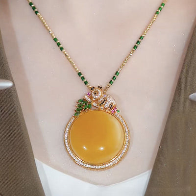 Panda natural beeswax necklace