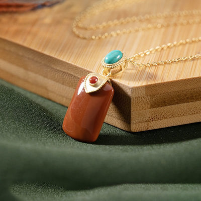 Geometric • Agate Pendant Necklace