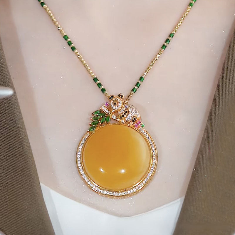 Panda natural beeswax necklace