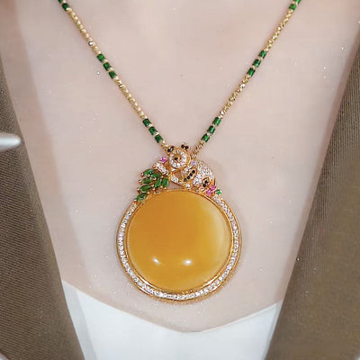 Panda natural beeswax necklace