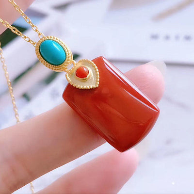 Geometric • Agate Pendant Necklace