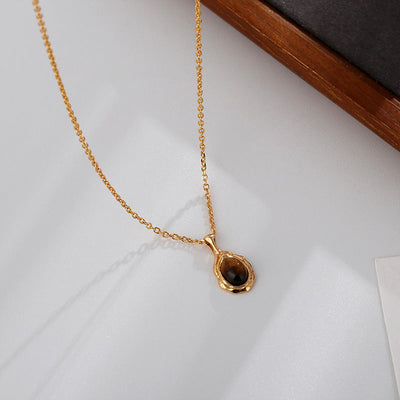 Irregular natural tiger eye stone necklace