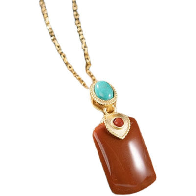 Geometric • Agate Pendant Necklace