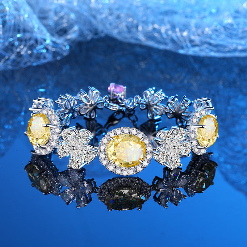 Five-petal flower natural crystal bracelet