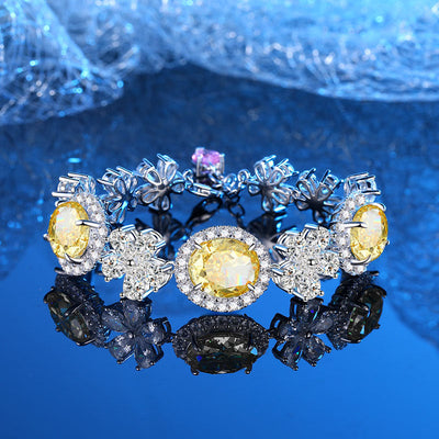 Five-petal flower natural crystal bracelet