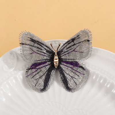 Gradient embroidered butterfly brooch