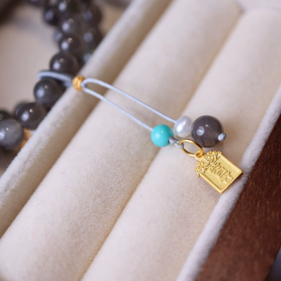 Pearl gourd Natural Emerald Jade Stone bracelet