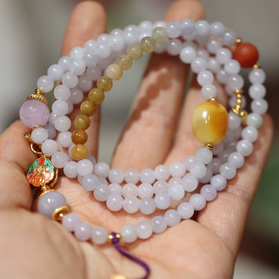 Beeswax Ball Natural Emerald Jade Stone Bracelet