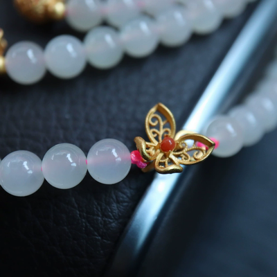 Lucky Cloud Ball Natural Emerald Jade Stone Bracelet