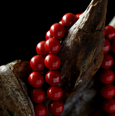 Natural Cinnabar Multi-Circle Bracelet