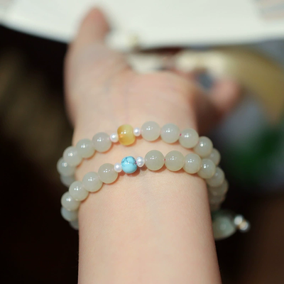 Lotus woven Natural Emerald Jade Stone bracelet