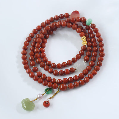 Lucky Lock Multi-circle Natural Agate Bracelet