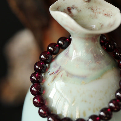 Single Loop Natural Garnet Bracelet
