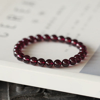 Single Loop Natural Garnet Bracelet