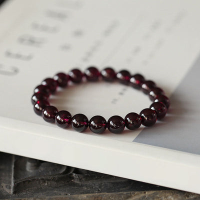 Single Loop Natural Garnet Bracelet