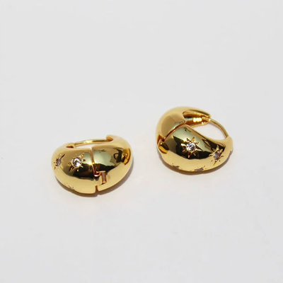 Micro-inlaid star-shaped water drop earrings