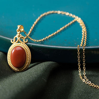 Natural southern red agate pendant necklace