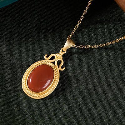 Natural southern red agate pendant necklace