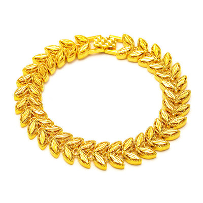 Leaf and wheat ear bracelet