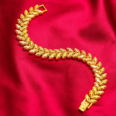 Leaf and wheat ear bracelet