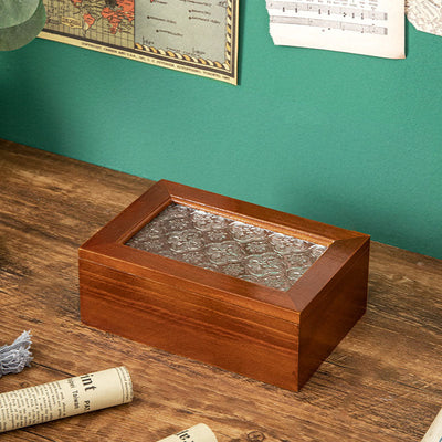 Begonia flower glass jewelry box