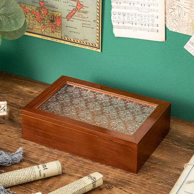 Begonia flower glass jewelry box